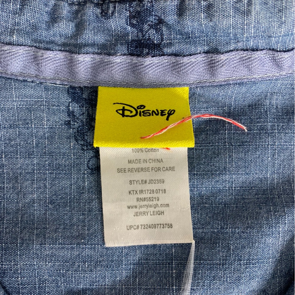 Disney Mickey Mouse Denim Chambray Shirt Dress Cotton Small - Picture 6 of 6